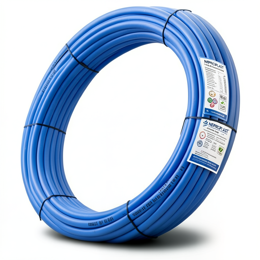 أنابيب HDPE PE 100 ضغط 16 بار قطر 90 مم سمك 8.2 مم أزرق | نيبروبلاست