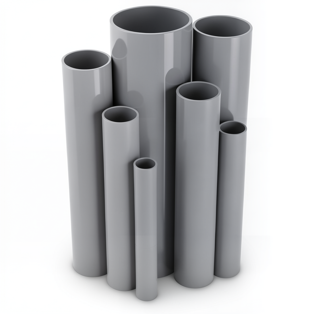 مواسير UPVC ضغط 8.6 بار مقاس 1½ إنش سمك 1.52 مم لون رمادي