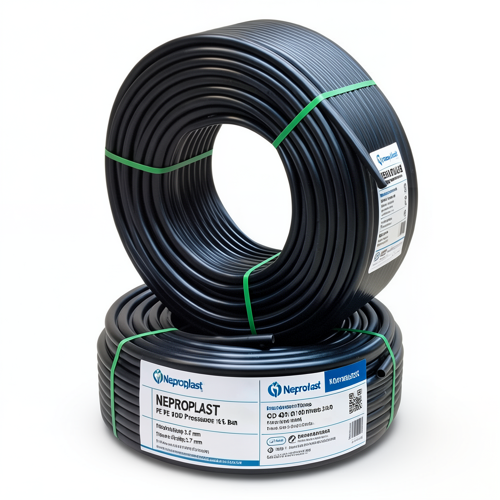 Neproplast HDPE Pipes PE 100 Pressure 16 Bar OD 40 mm Thickness 3.7 mm Black | NEPROPLAST