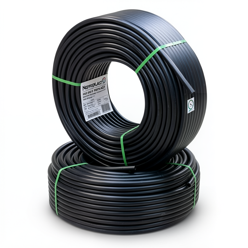 Neproplast HDPE Pipes PE 100 16 Bar Pressure 75 mm OD 6.8 mm Thickness Black | NEPROPLAST