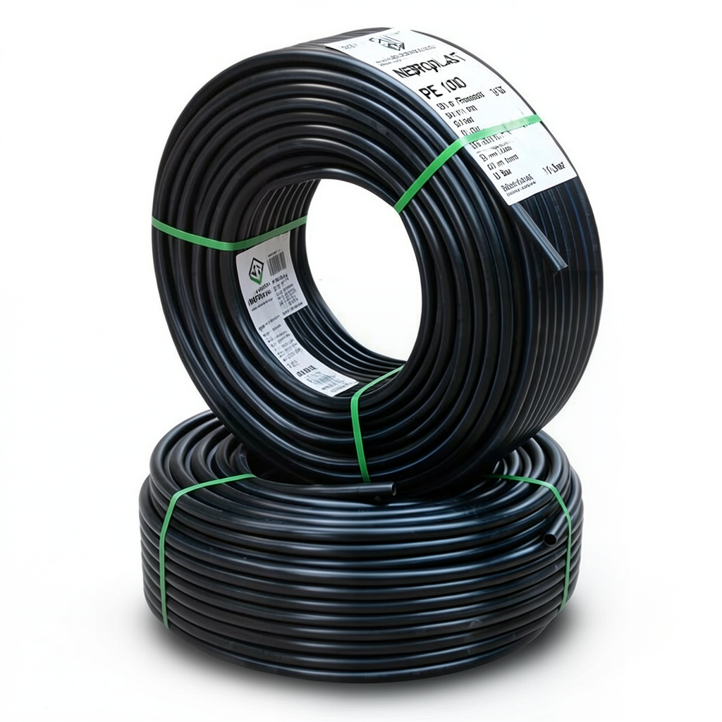 أنابيب HDPE نيبروبلاست PE 100 ضغط 16 بار قطر خارجي 90 مم سمك 8.2 مم لون أسود | نيبروبلاست