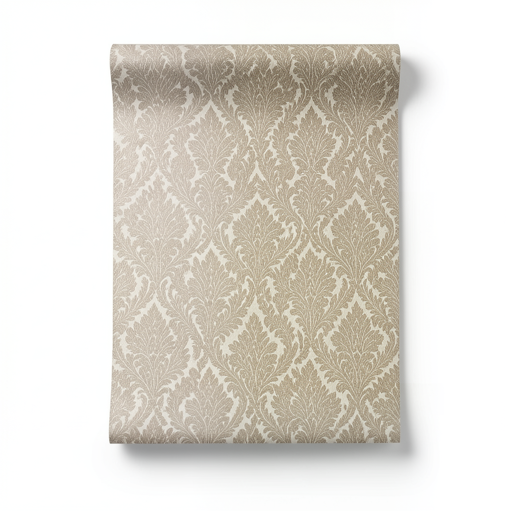 German Wallpaper Patterned Design 10m×0.53m, Light Brown