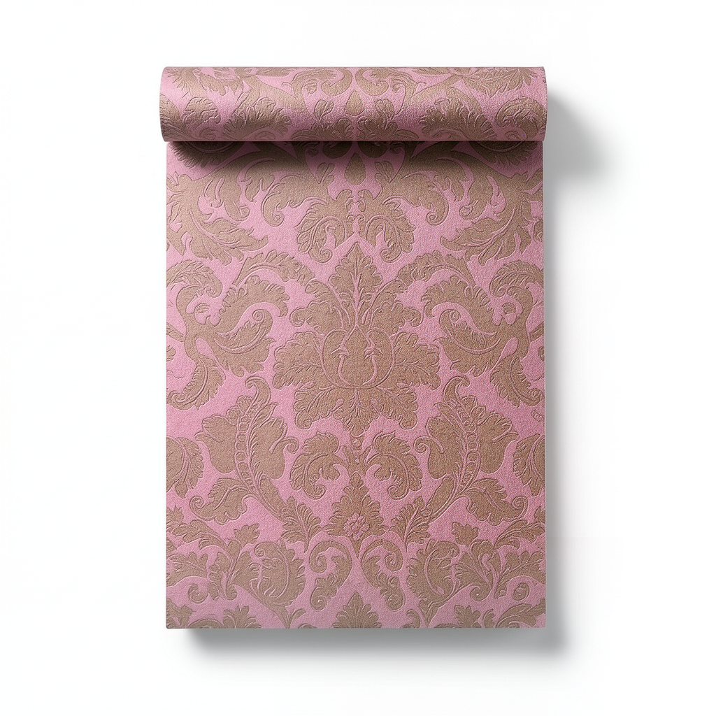 German Wall Decoration 10m x 0.53m Pink with Brown, Model 515817