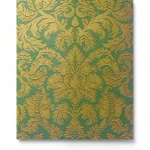 German Wallpaper Green with Gold 10m x 0.53m, Model 515831
