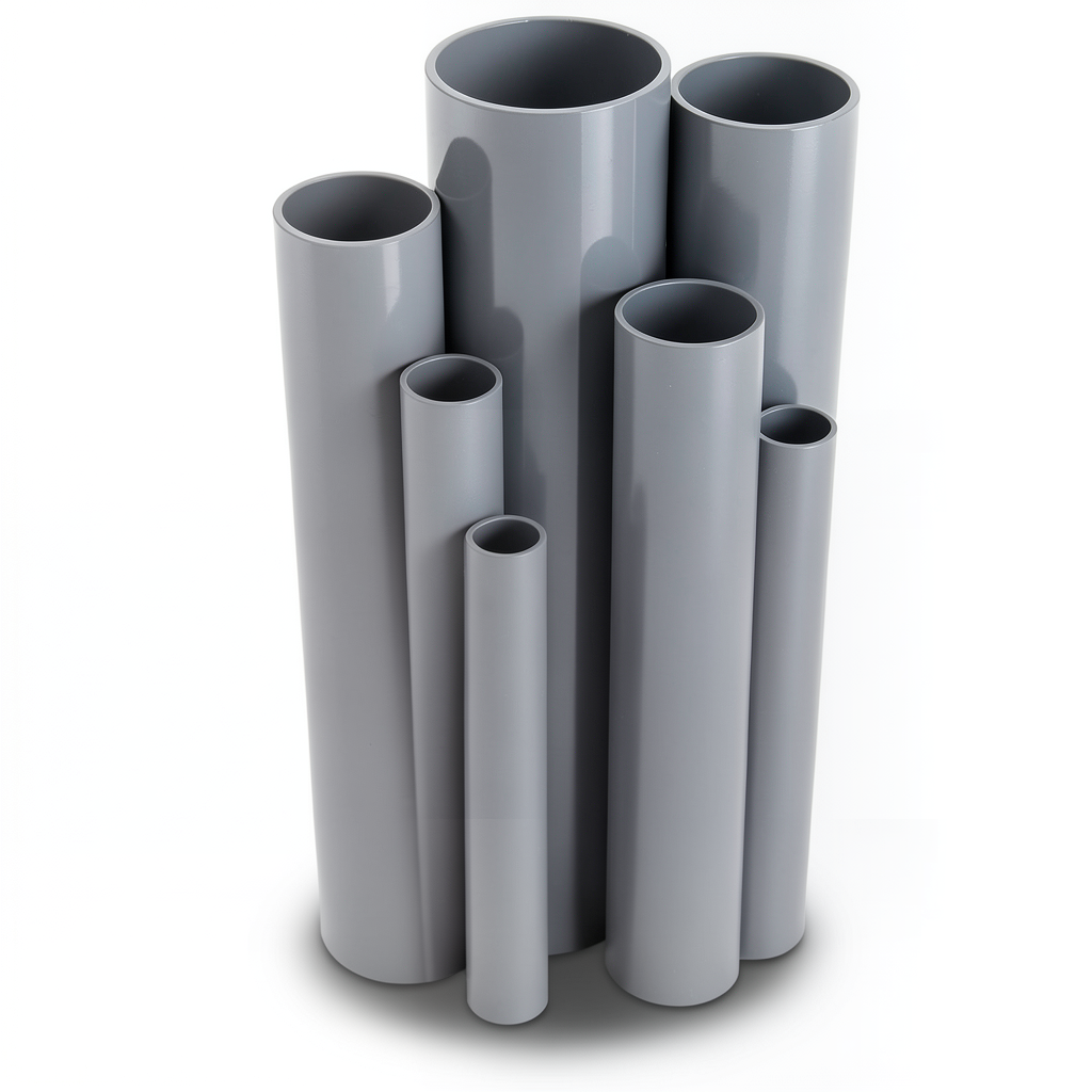 مواسير UPVC ضغط 13.8 بار مقاس ¼ 1 إنش سمك 2.01 مم لون رمادي