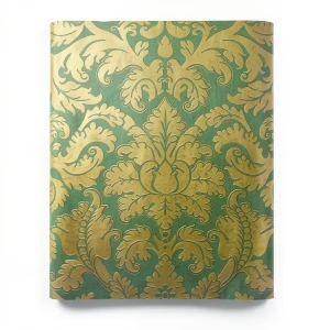 German Wallpaper Green with Gold 10m x 0.53m, Model 515831