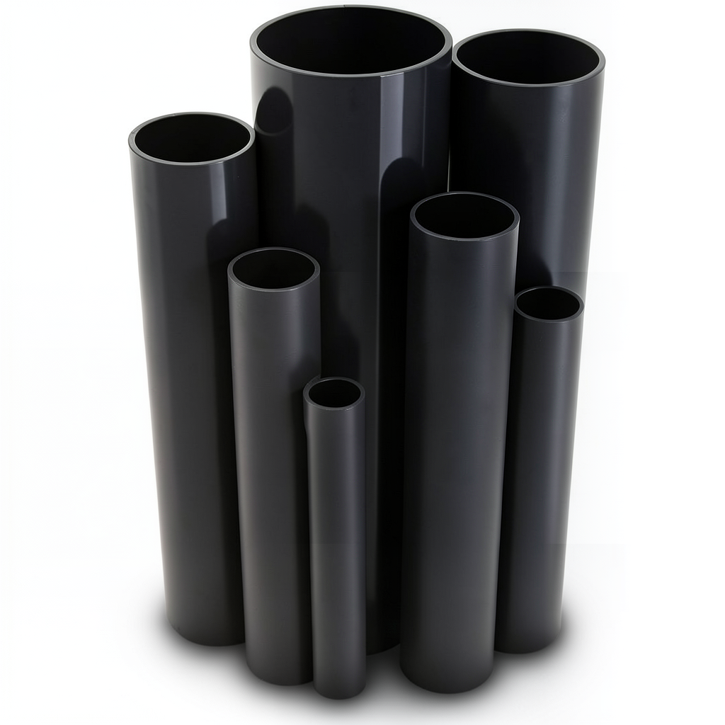 مواسير UPVC ضغط 13.8 بار مقاس ½ 1 إنش سمك 2.29 مم لون أسود