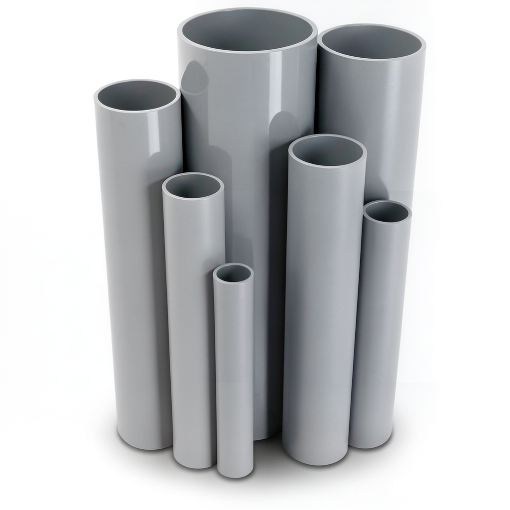 UPVC Pipes 1 inch Thickness 1.96 mm Pressure 17.2 Bar Gray