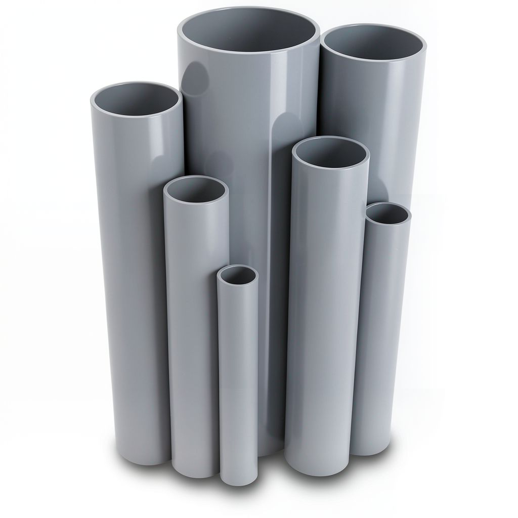 مواسير UPVC ضغط 17.2 بار مقاس ¼ 1 إنش سمك 2.49 مم لون رمادي