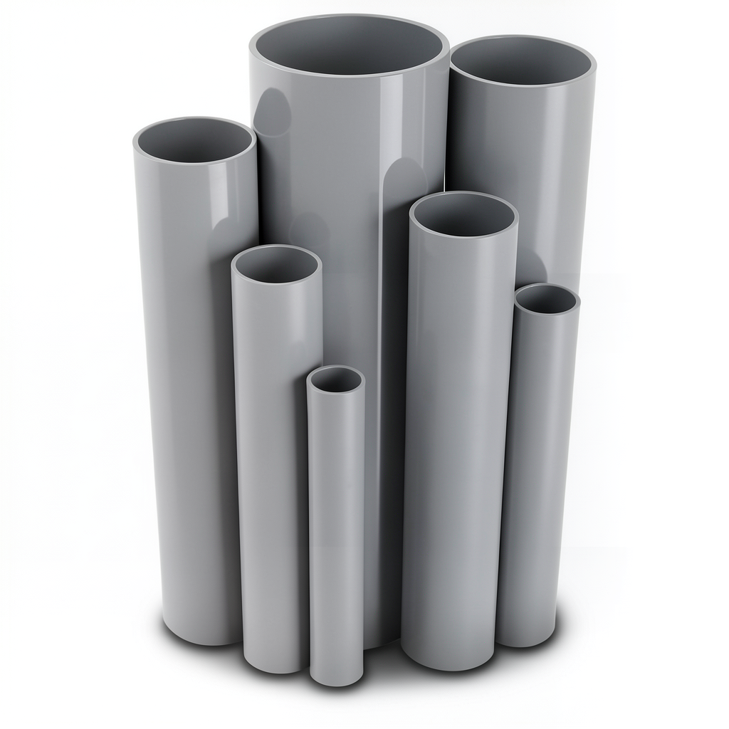 مواسير UPVC ضغط 13.8 بار مقاس ¼ 1 إنش سمك 2.01 مم لون رمادي