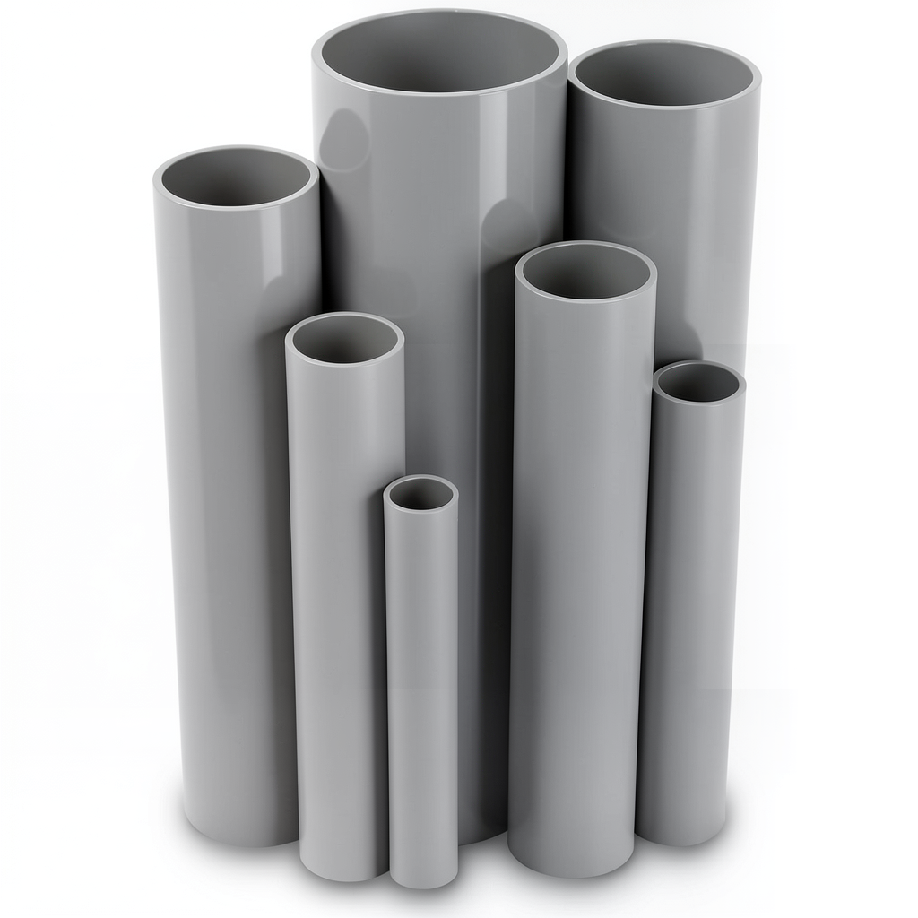 UPVC Pipes Nominal Pressure 17.2 Bar Size 1 ½ inch Thickness 2.84 mm Gray