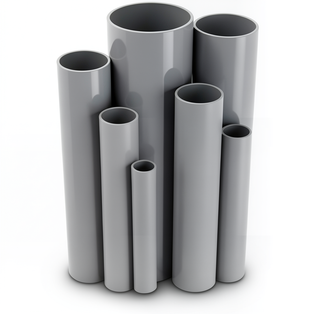 مواسير UPVC ضغط اسمي 8.6 بار مقاس 2 إنش سمك 1.85 مم لون رمادي