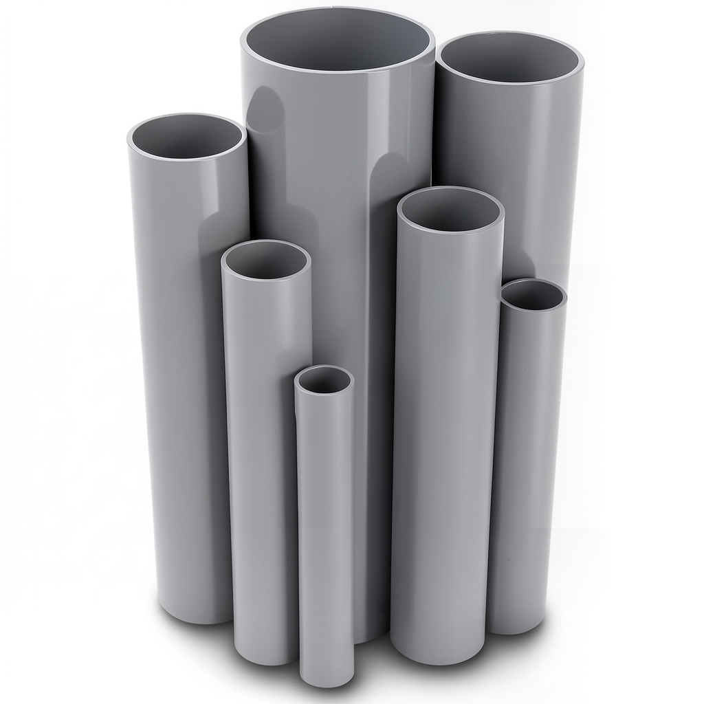 UPVC Pipes Nominal Pressure 17.2 Bar Size 1 ¼ inch Thickness 2.49 mm Gray