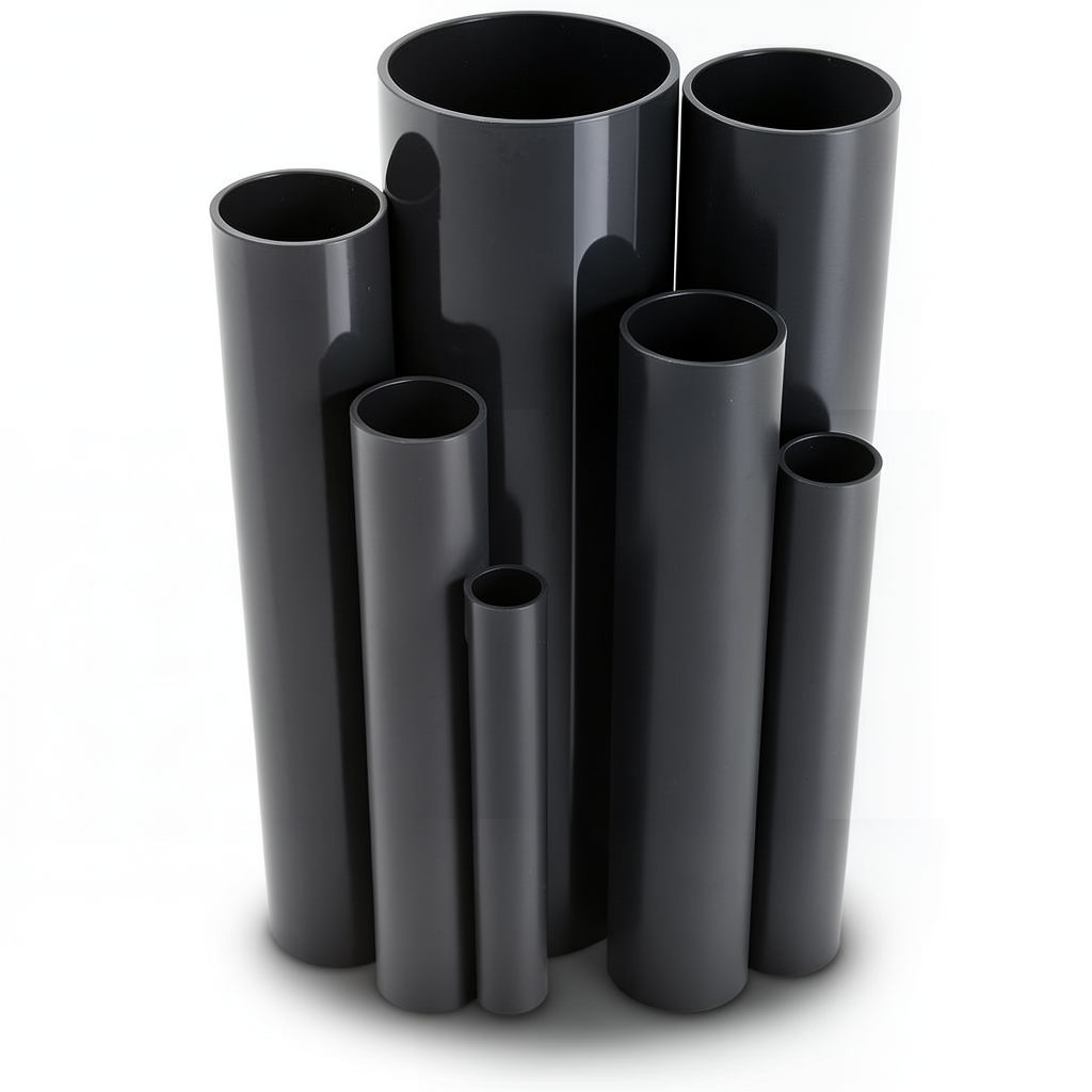 مواسير UPVC ضغط اسمي 17.2 بار مقاس ¼ 1 إنش سمك 2.49 مم لون أسود