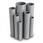 مواسير UPVC ضغط 17.2 بار مقاس ½ 1 إنش سمك 2.84 مم لون رمادي