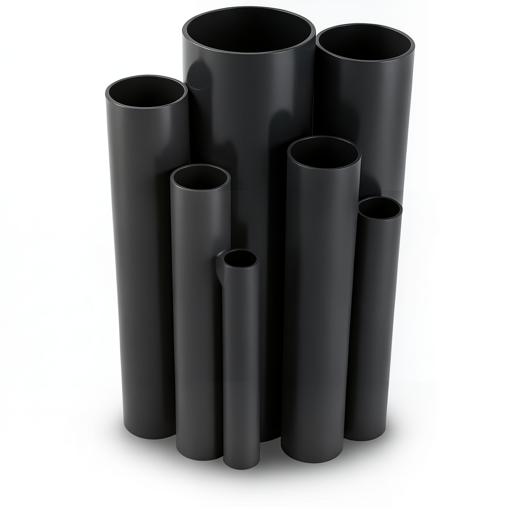 مواسير UPVC ضغط اسمي 17.2 بار مقاس ½ 1 إنش سمك 2.84 مم لون أسود