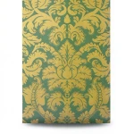 German Wallpaper Green with Gold 10m x 0.53m, Model 515831