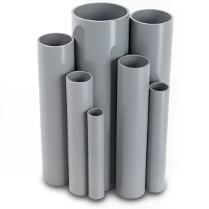 مواسير UPVC ضغط 11 بار مقاس ½ 1 إنش سمك 1.85 مم لون رمادي