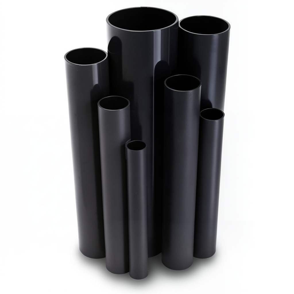 مواسير UPVC ضغط 11 بار مقاس ½ 1 إنش سمك 1.85 مم لون أسود