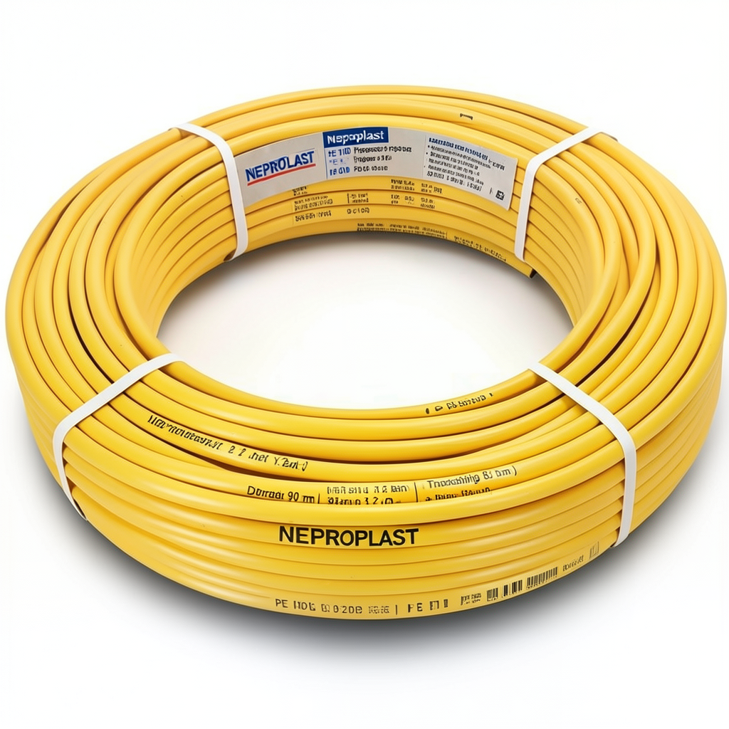 Neproplast HDPE Pipes PE 100 Pressure 16 Bar Diameter 90 mm Thickness 8.2 mm Yellow | NEPROPLAST