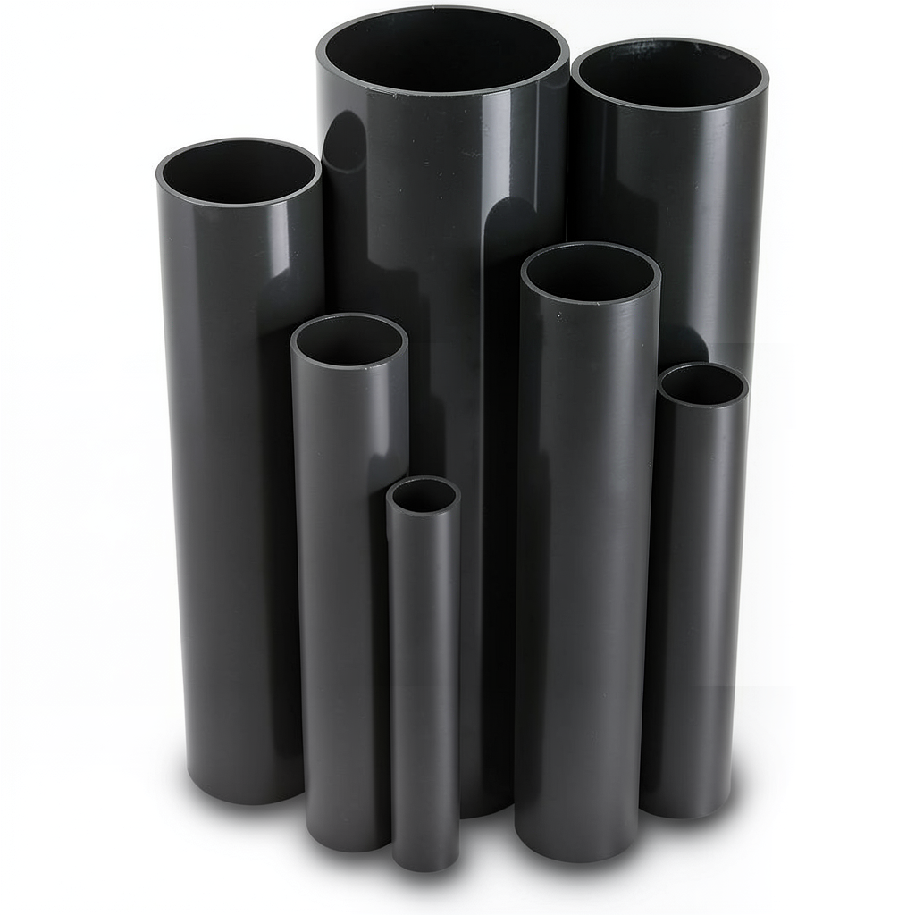 مواسير UPVC ضغط 13.8 بار مقاس ¼ 1 إنش سمك 2.01 مم لون أسود