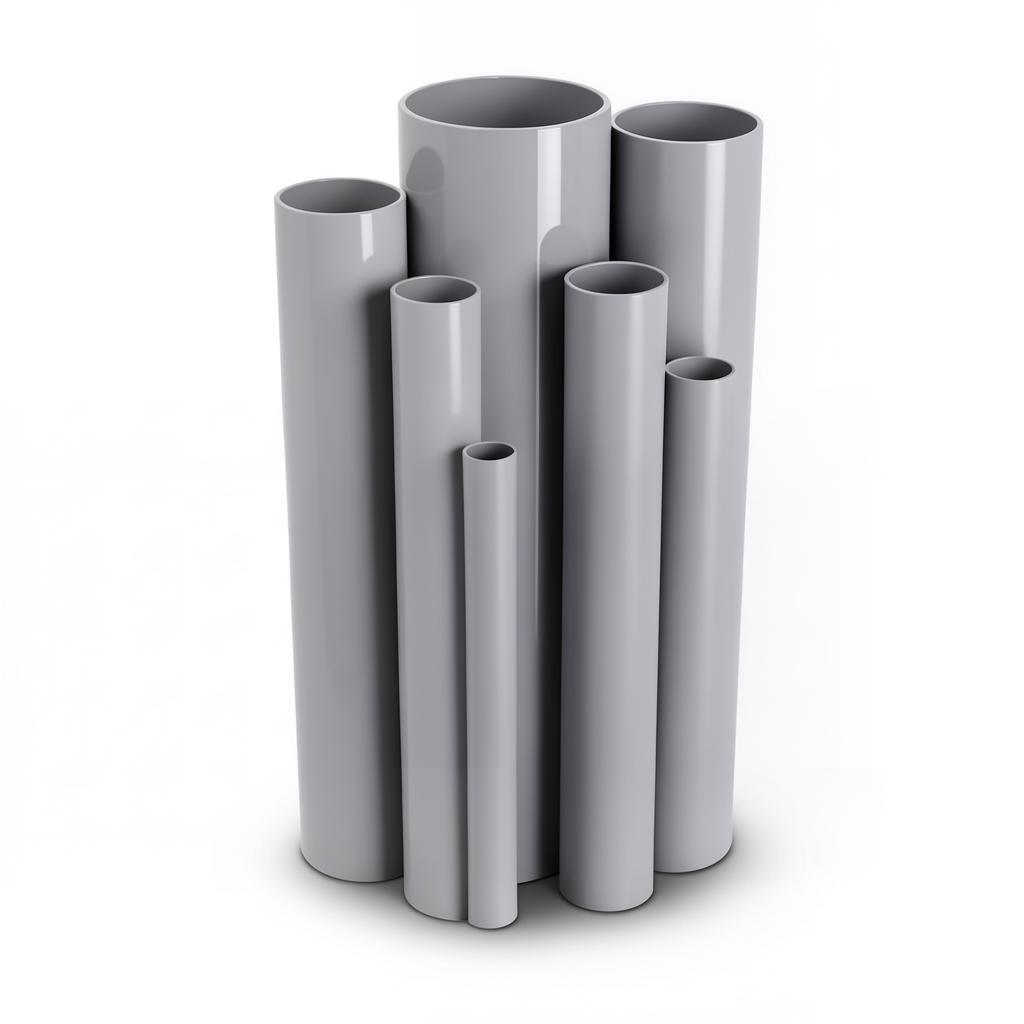 مواسير UPVC ضغط اسمي 8.6 بار مقاس 2 إنش سمك 1.85 مم لون رمادي
