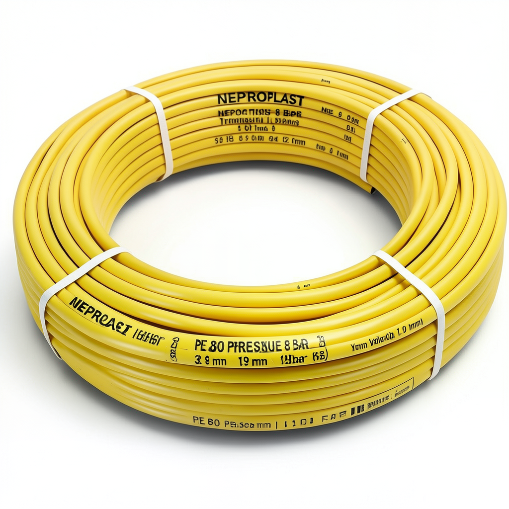 HDPE Pipes PE 80 Pressure 8 Bar 32 mm OD Thickness 1.9 mm Yellow | NEPROPLAST