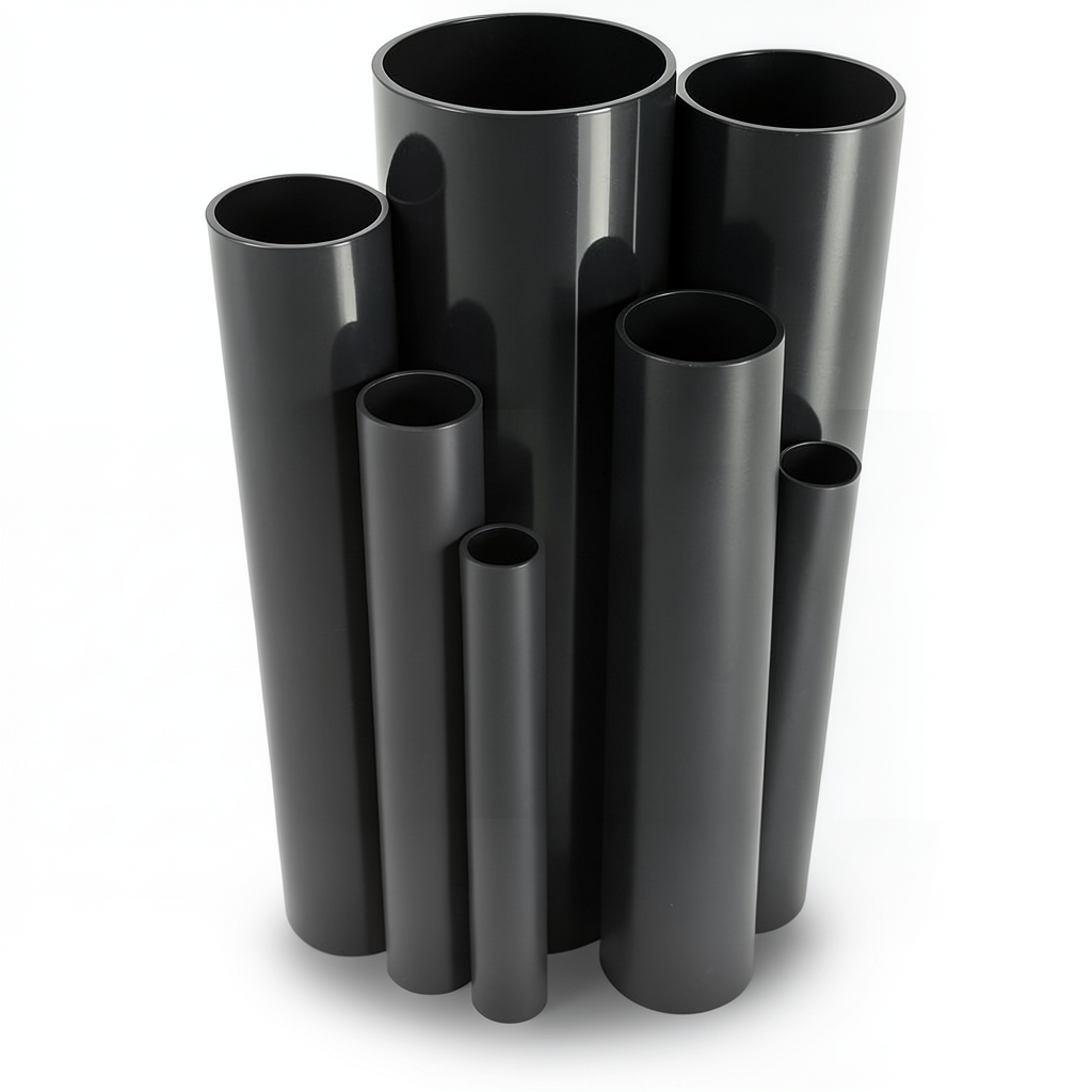 مواسير UPVC ضغط اسمي 8.6 بار مقاس 2 إنش سمك 1.85 مم لون اسود