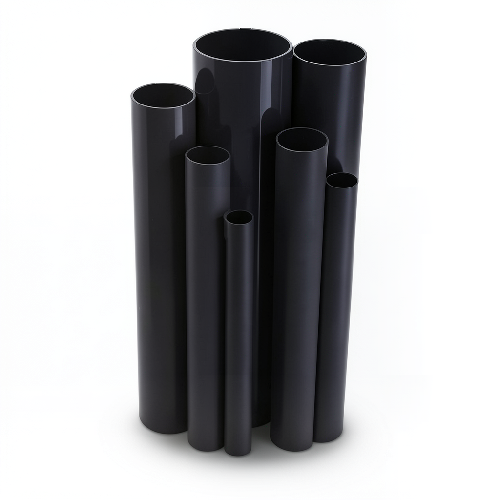 مواسير UPVC ضغط اسمي 17.2 بار مقاس ½ 1 إنش سمك 2.84 مم لون أسود