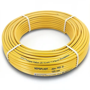 HDPE Pipes PE 100 16 Bar Pressure 125 mm Diameter 11.4 mm Thickness Yellow | NEPROPLAST