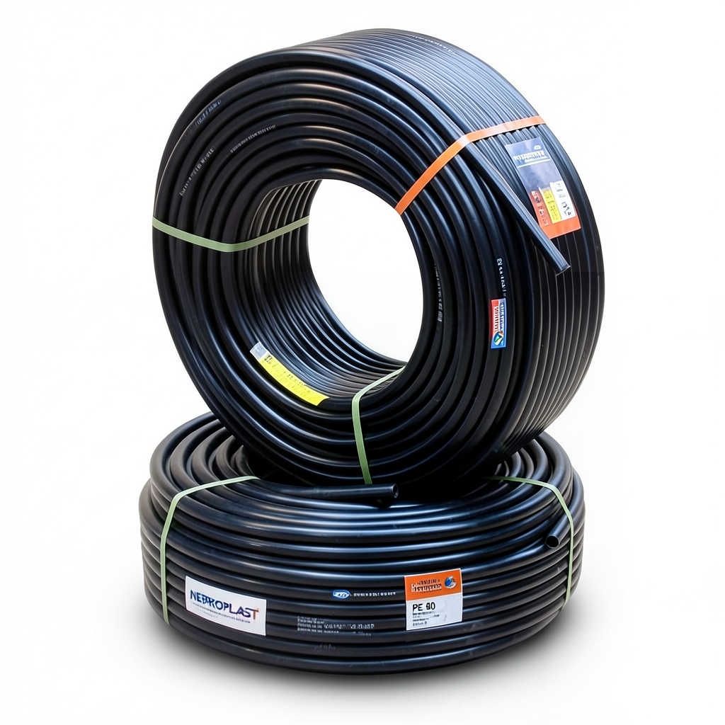 أنابيب HDPE PE 80 ضغط 8 بار قطر 40 مم سمك 2.4 مم لون أسود | نيبروبلاست