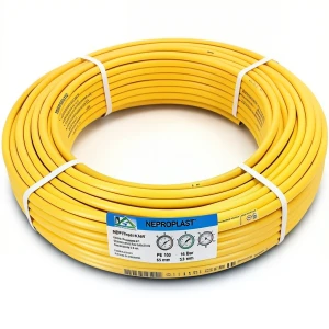 أنابيب HDPE PE 100 ضغط 16 بار قطر 63 مم سمك 5.8 مم أصفر | نيبروبلاست