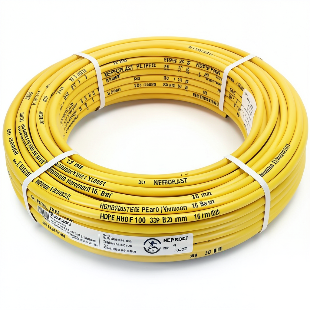 HDPE Pipes PE 100 16 Bar 32 mm Diameter 2.9 mm Thickness Yellow | NEPROPLAST