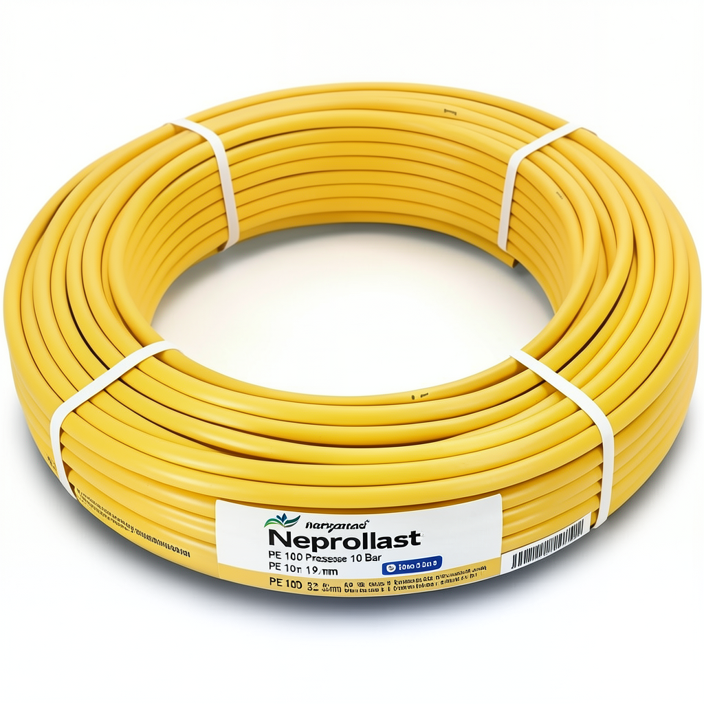 أنابيب HDPE نيبروبلاست PE 100 ضغط 10 بار قطر خارجي 32 مم سمك 1.9 مم لون أصفر | نيبروبلاست