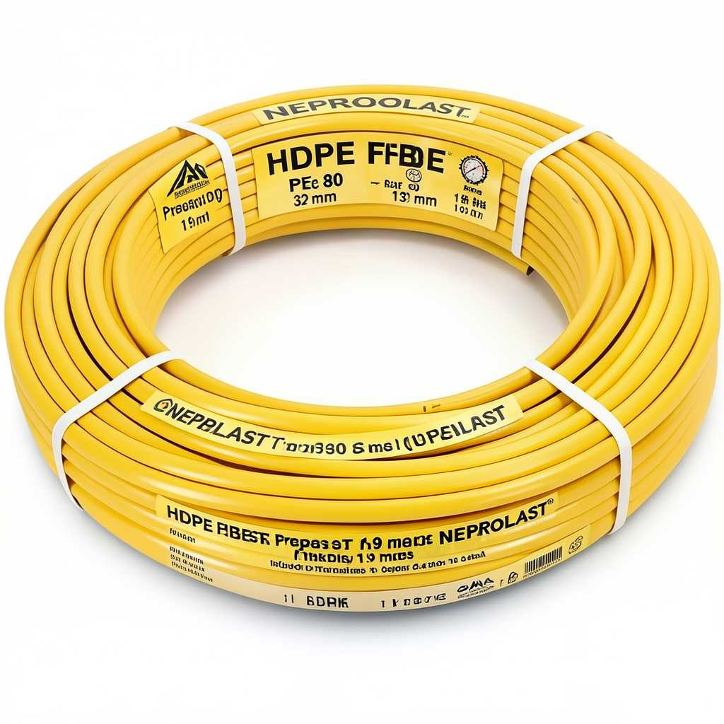 HDPE Pipes PE 80 Pressure 8 Bar 32 mm OD Thickness 1.9 mm Yellow | NEPROPLAST