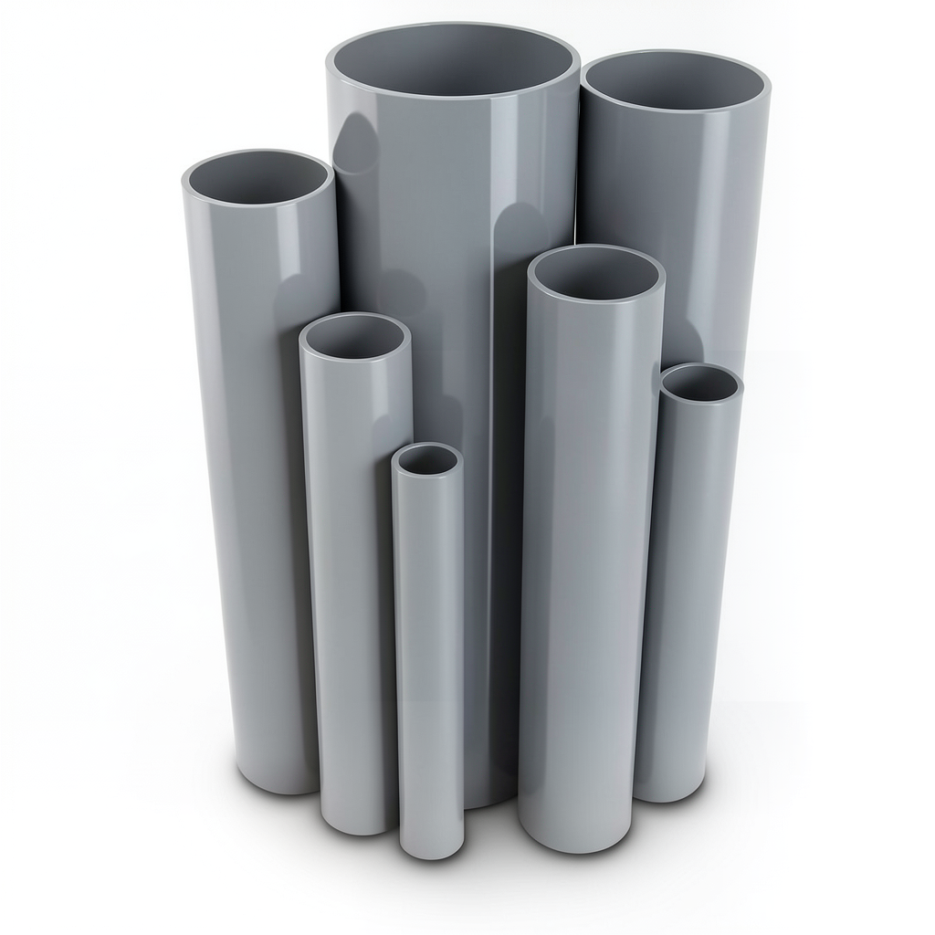 مواسير UPVC ضغط 11 بار مقاس 2 إنش سمك 2.31 مم لون رمادي