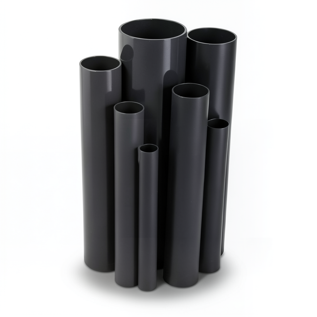مواسير UPVC مقاس 2 إنش سمك 2.87 مم ضغط 13.8 بار لون اسود
