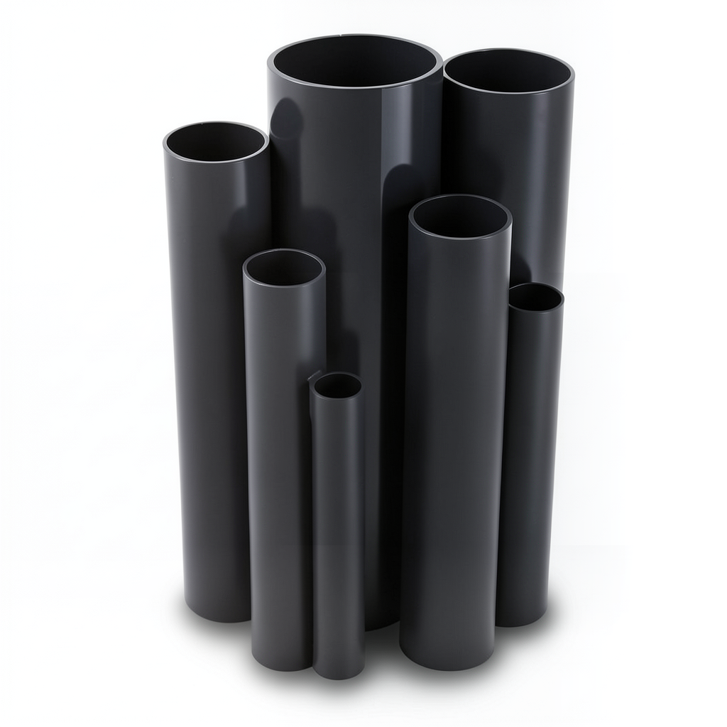مواسير UPVC مقاس 2 إنش سمك 3.56 مم ضغط 17.2 بار لون اسود