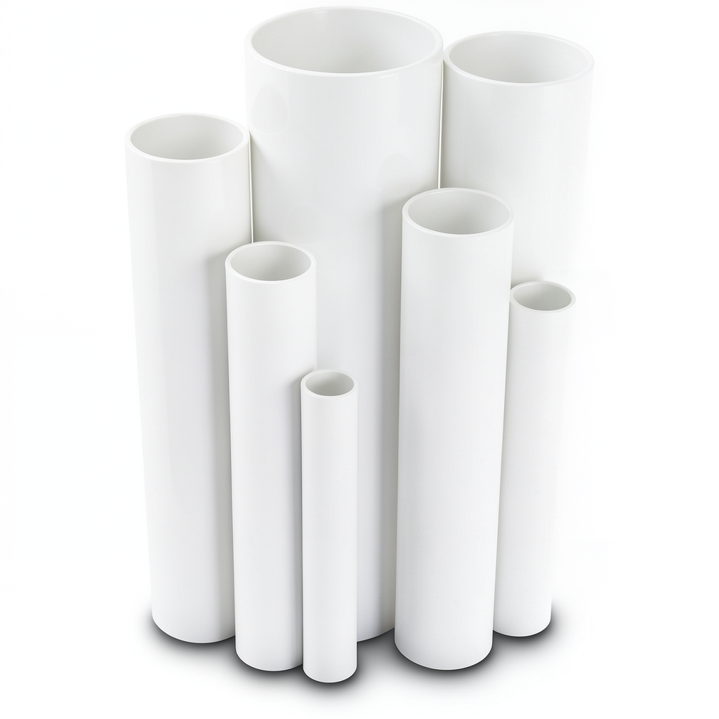 مواسير UPVC ضغط 21.7 بار مقاس 2 إنش سمك 4.47 مم لون أبيض