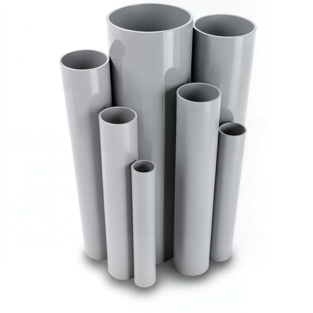 UPVC Pipes Nominal Pressure 6.9 Bar Size 3 Inch Thickness 2.16 mm Gray