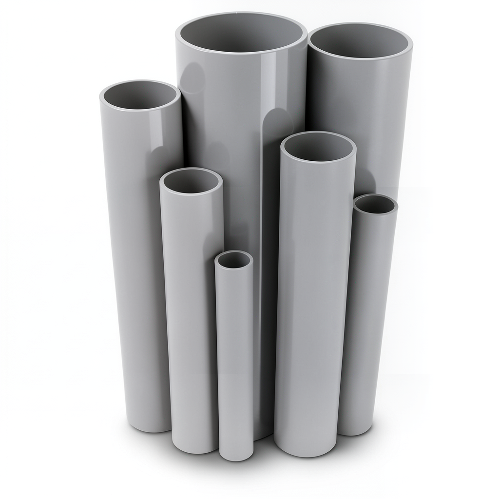 مواسير UPVC مقاس 3 إنش ضغط 8.6 بار سمك 2.74 مم لون رمادي