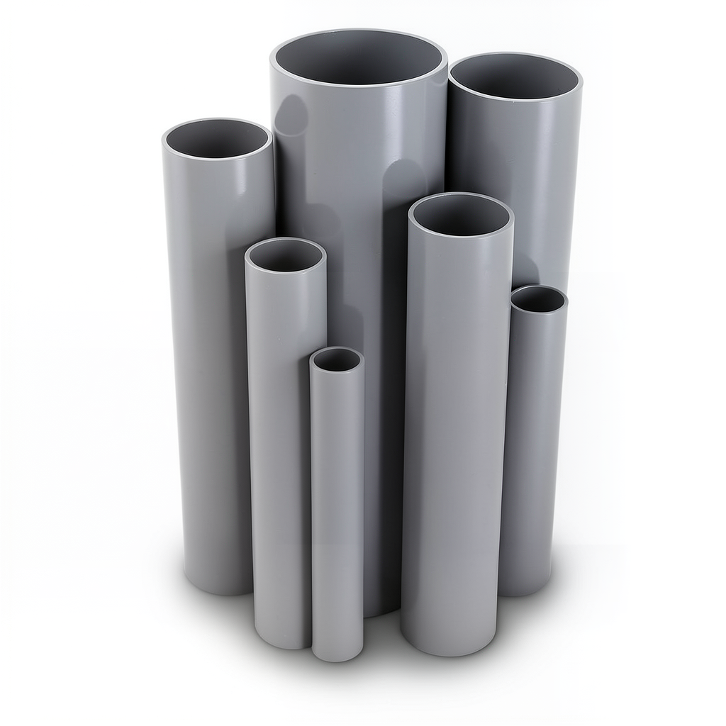 مواسير UPVC ضغط 11 بار مقاس 2 إنش سمك 2.31 مم لون رمادي
