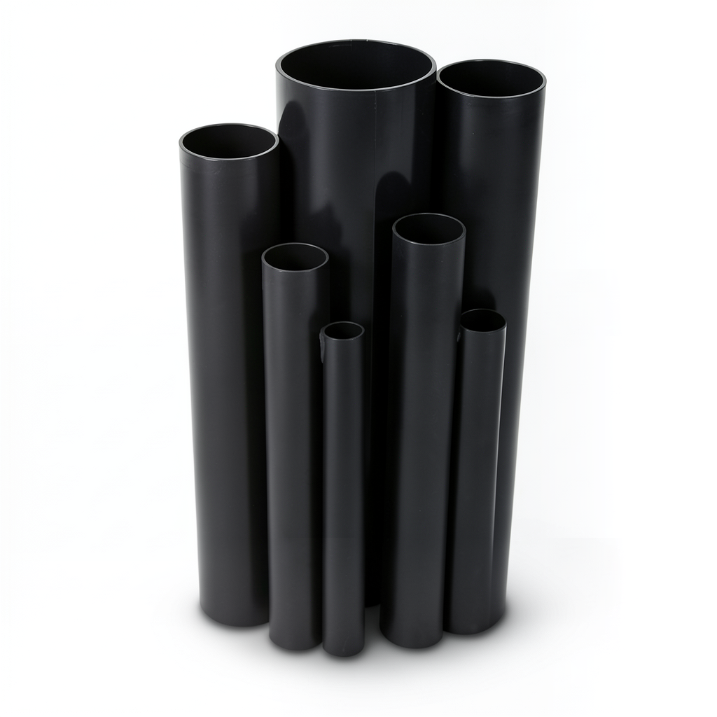 مواسير UPVC مقاس 2 إنش سمك 2.87 مم ضغط 13.8 بار لون اسود