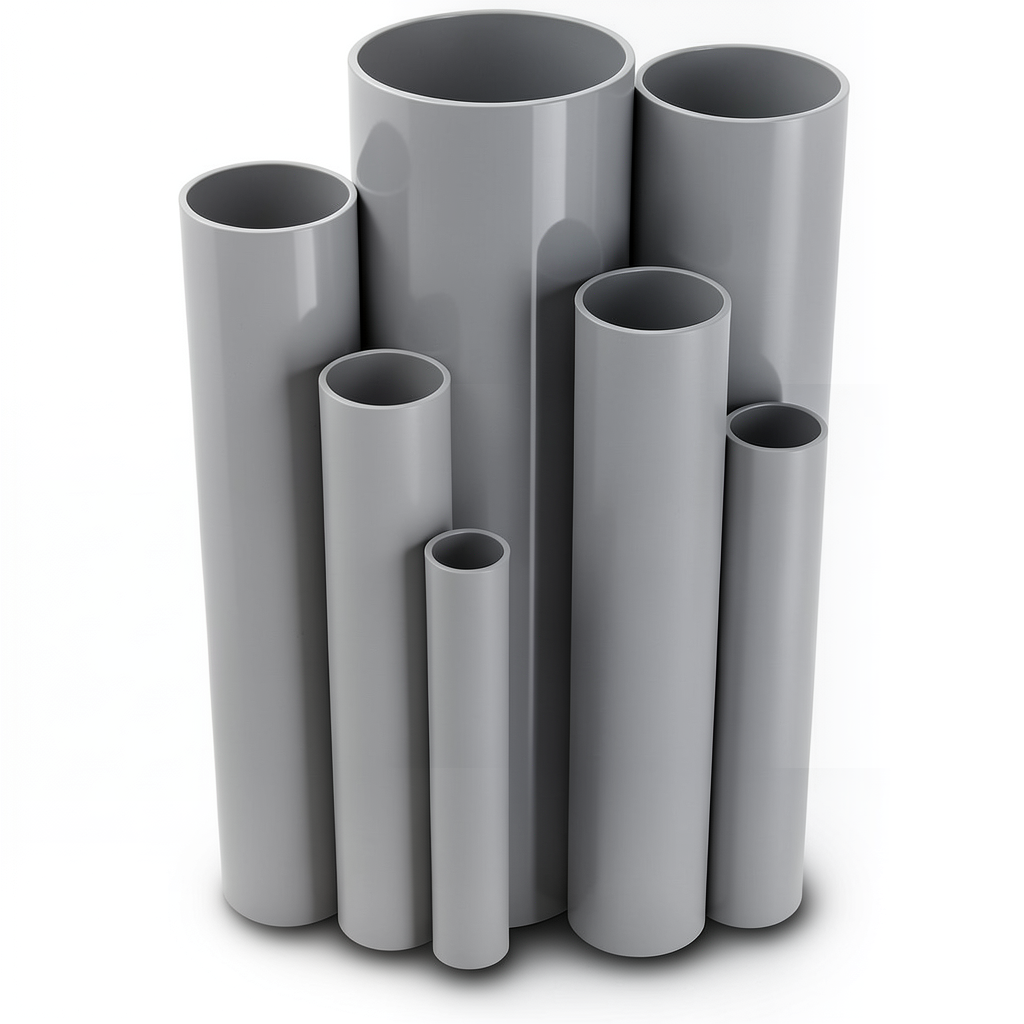 مواسير UPVC ضغط 17.2 بار مقاس 2 إنش سمك 3.56 مم لون رمادي