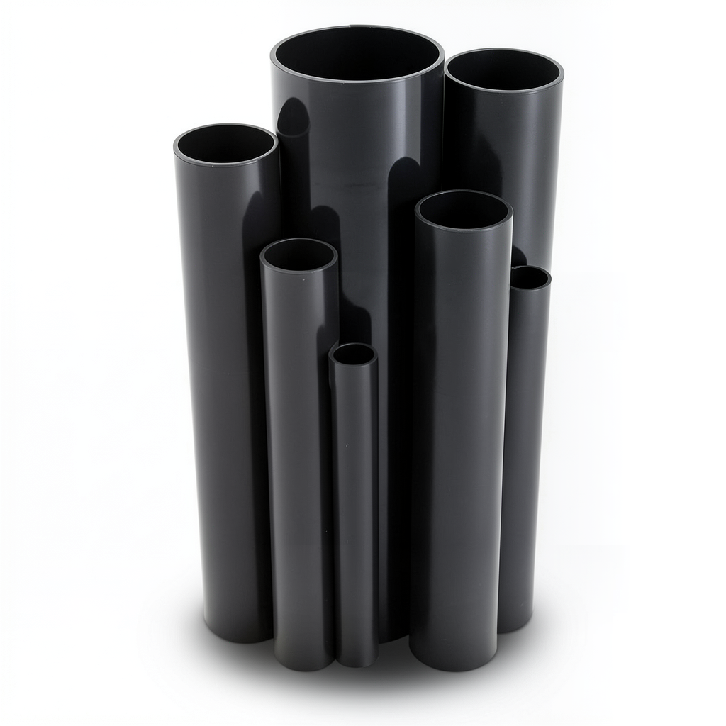 مواسير UPVC مقاس 2 إنش سمك 3.56 مم ضغط 17.2 بار لون اسود