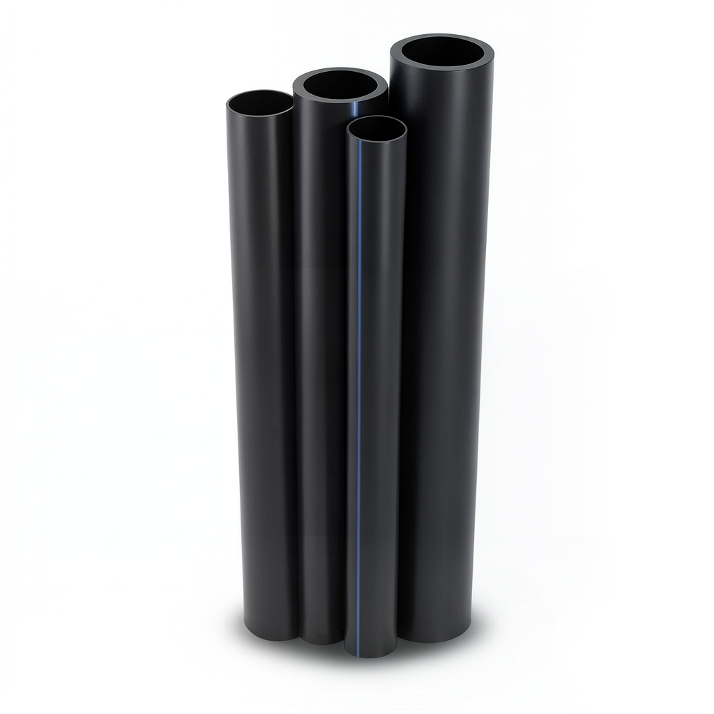 مواسير HDPE PE 100 ضغط 10 بار قطر خارجي 1400 مم سمك 82.4 مم لون أسود