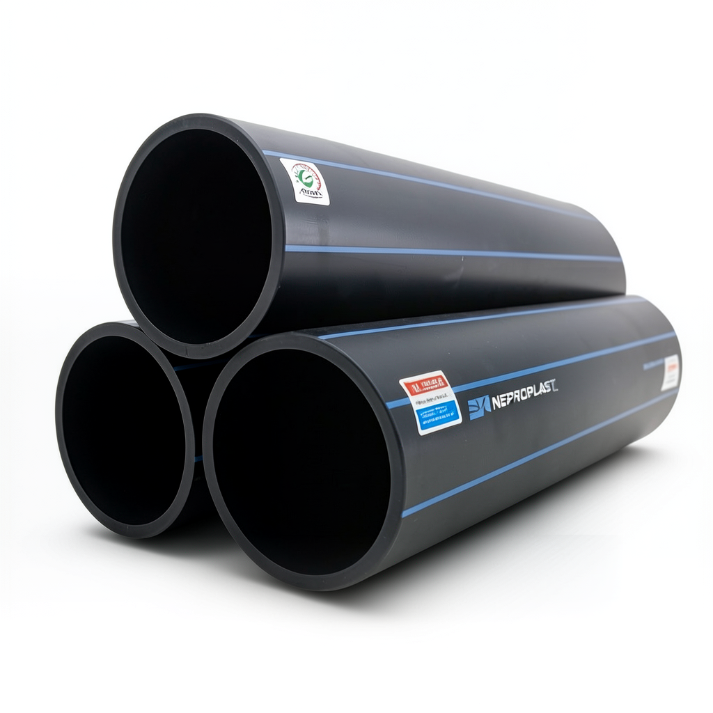 HDPE Pipes PE 100 Pressure 16 Bar Diameter 450 mm Thickness 40.9 mm Black | NEPROPLAST