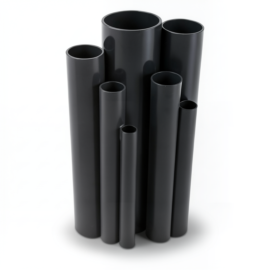 مواسير UPVC ضغط 21.7 بار مقاس 2 إنش سمك 4.47 مم لون أسود