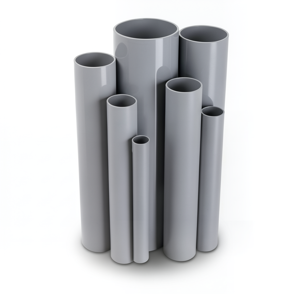 مواسير UPVC مقاس 3 إنش ضغط 8.6 بار سمك 2.74 مم لون رمادي