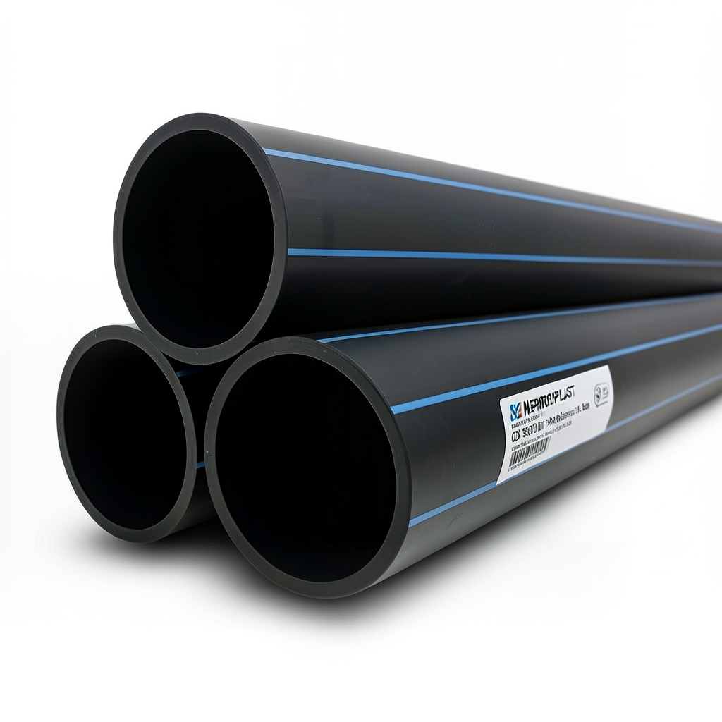 مواسير HDPE نيبروبلاست PE 100 ضغط 16 بار قطر خارجي 560 مم سمك 50.8 مم لون أسود | نيبروبلاست